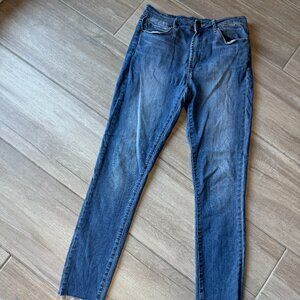 Articles of Society Straight Leg Distressed Raw Hem Jeans - Size 28